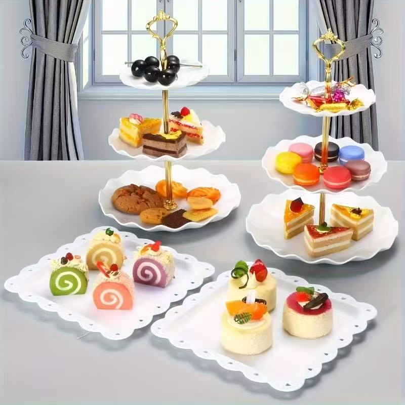Food Snacks For 1 Year Old - 1/3/4/5-teiliges dekoratives Essenstabletts-Set – Kuchen-/Snack-/Obstteller für
