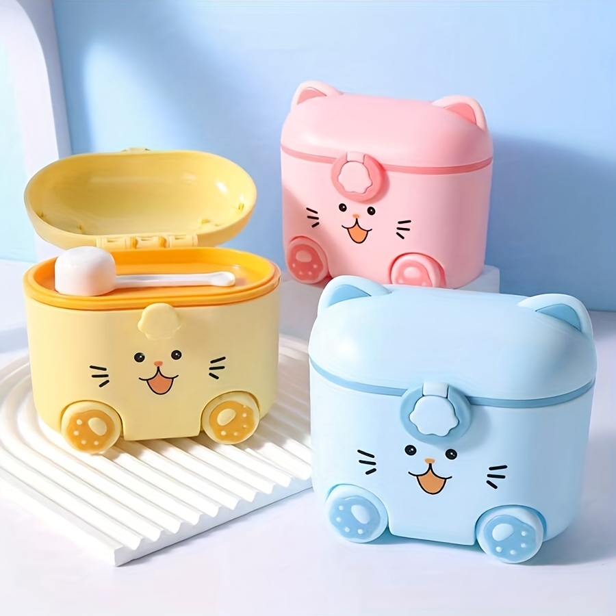Food Snacks For 1 Year Old - Niedlicher Katzen-Milchpulverbehälter mit Löffel und Verschluss,